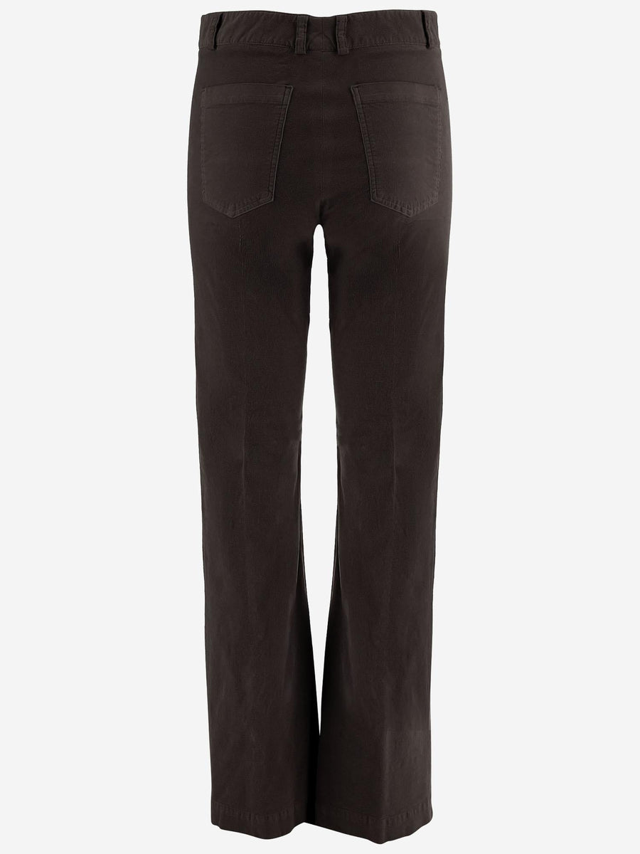 Pants Stretch Cotton Velvet Dark Brown Trousers