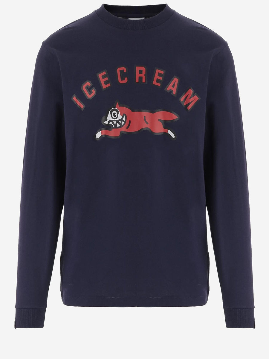 Cotton Shirt With Logo Navy Knitwear