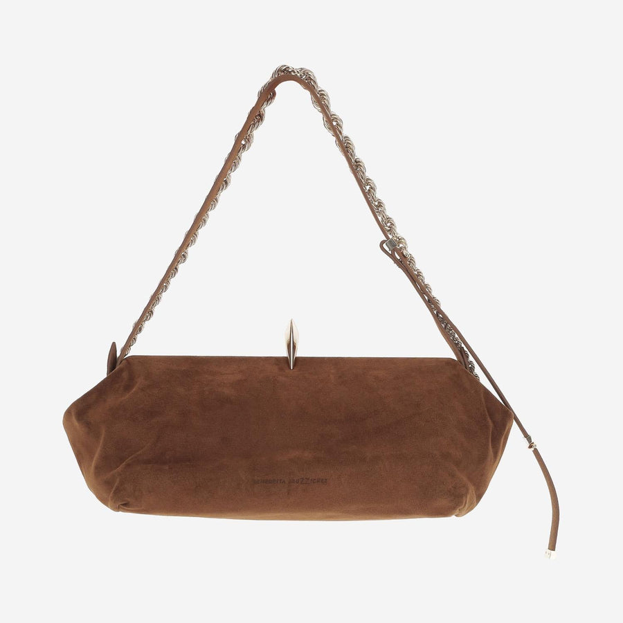 Sophia Suede Leather Bag Brown Shoulder