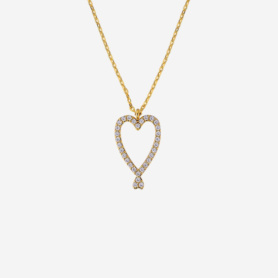 Necklace Twin Hearts Gold Brass