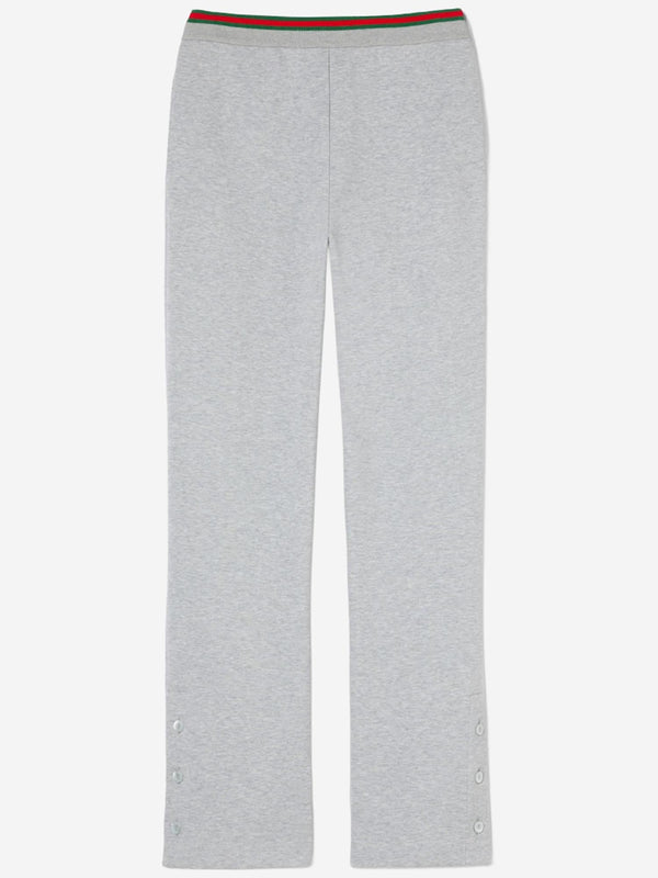 Cotton Jersey Leisure Trousers With Web Light Grey