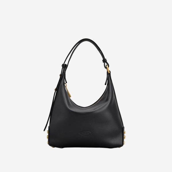 Mini Leather Bag Metal Dots Black Calfskin Shoulder