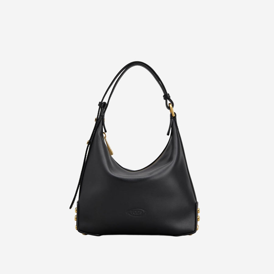 Mini Leather Bag Metal Dots Black Calfskin Shoulder