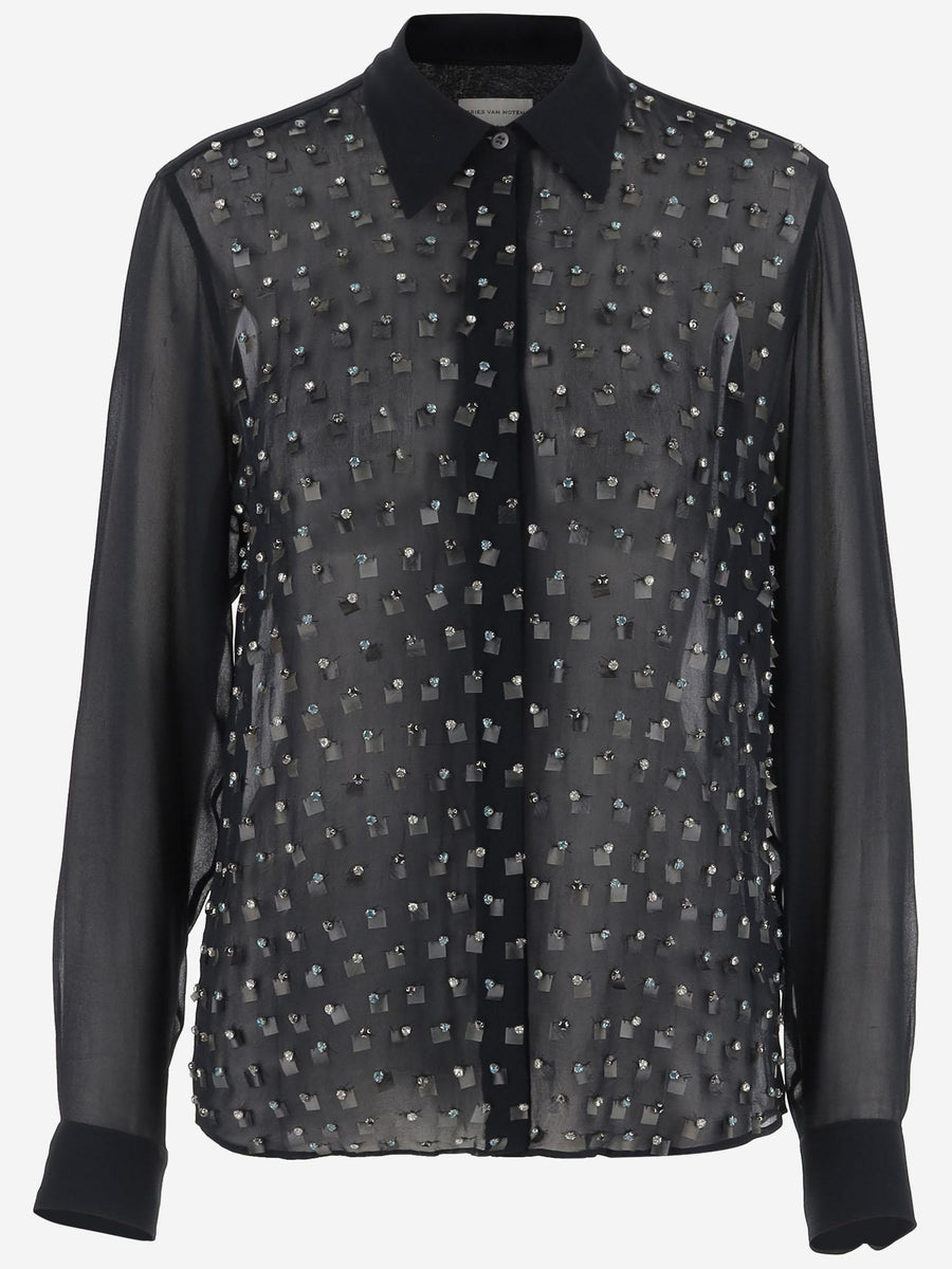 Shirt Decorated Viscose Navy