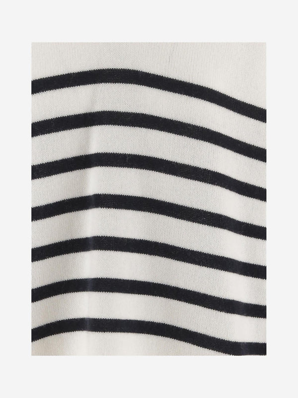 Cashmere Striped Sweater Navy/white Wool