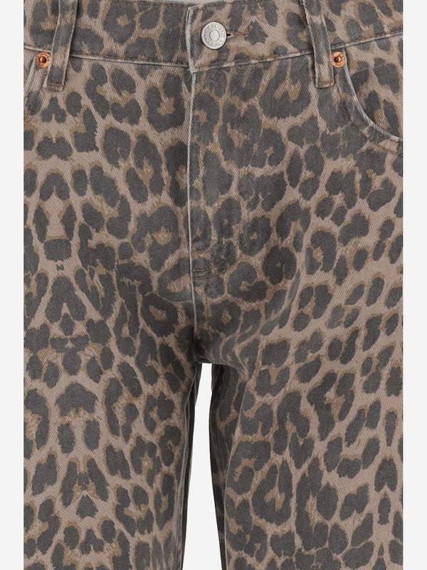 Jeans With Animal Print Multicolour Cotton