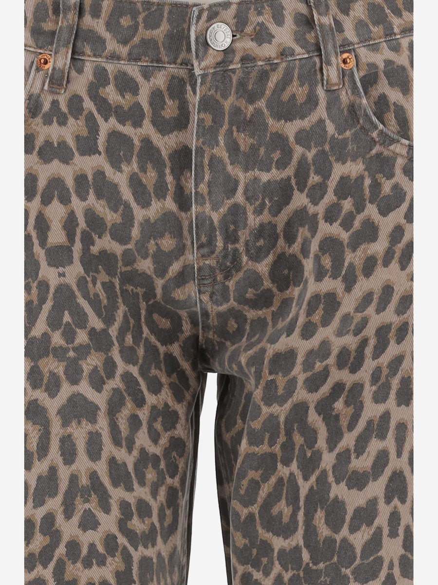 Jeans With Animal Print Multicolour Cotton