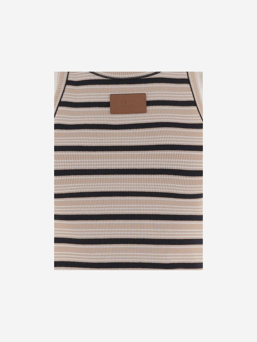 Tank Top Striped Stretch Cotton Multicolour