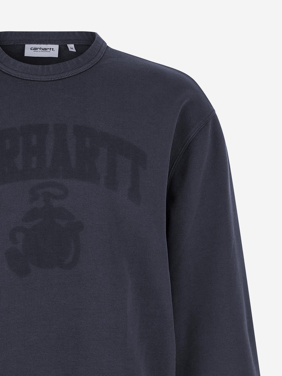 Cotton Sweatshirt With Logo Navy Sweatshirts