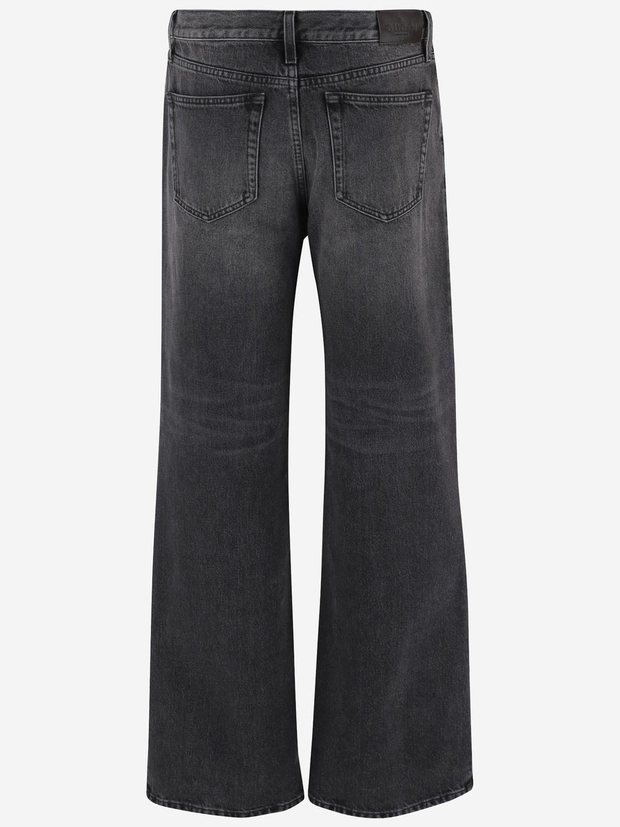 Denim Jeans With Clamp Detail Dark Cotton