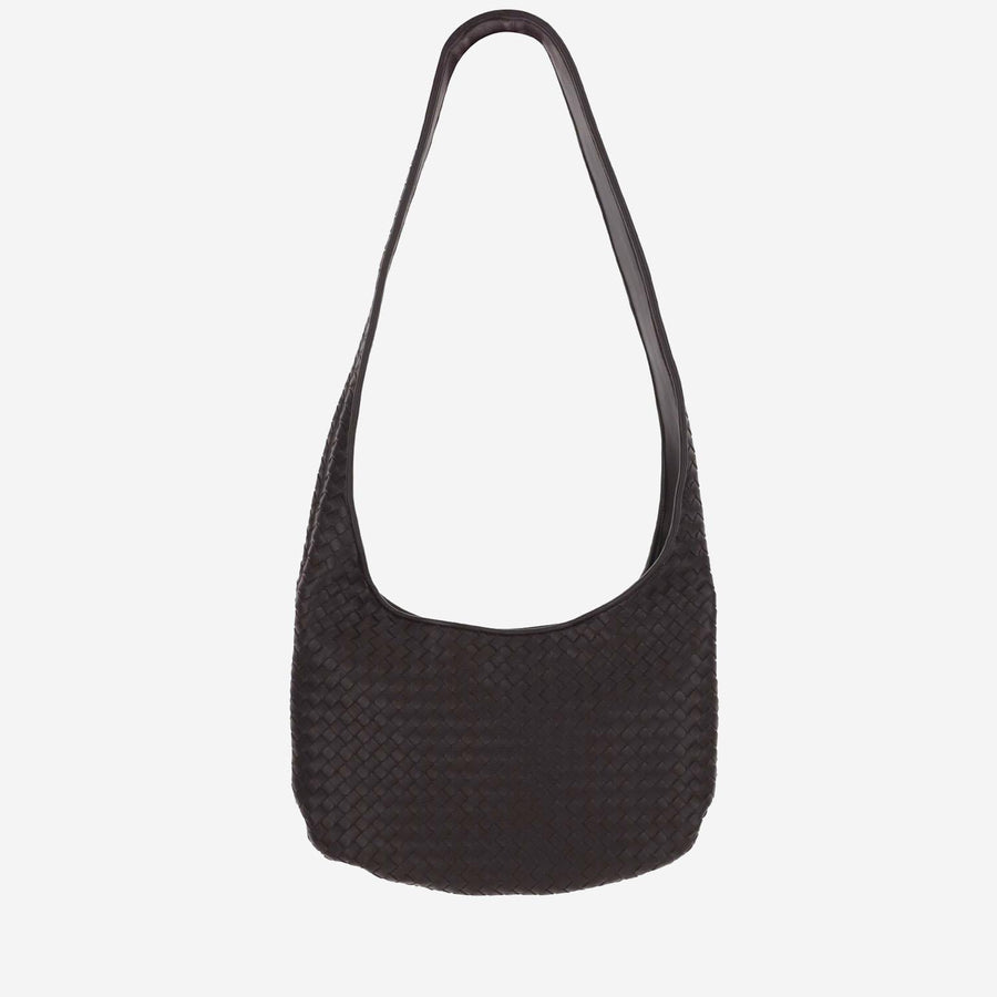 Leather Shoulder Bag Dark Brown