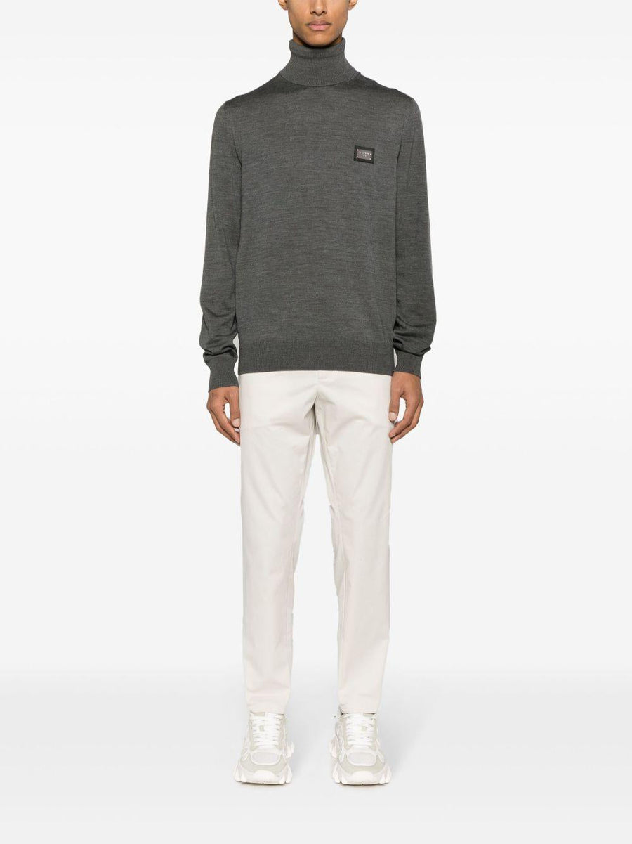 Ribbed Turtleneck Sweater Grey