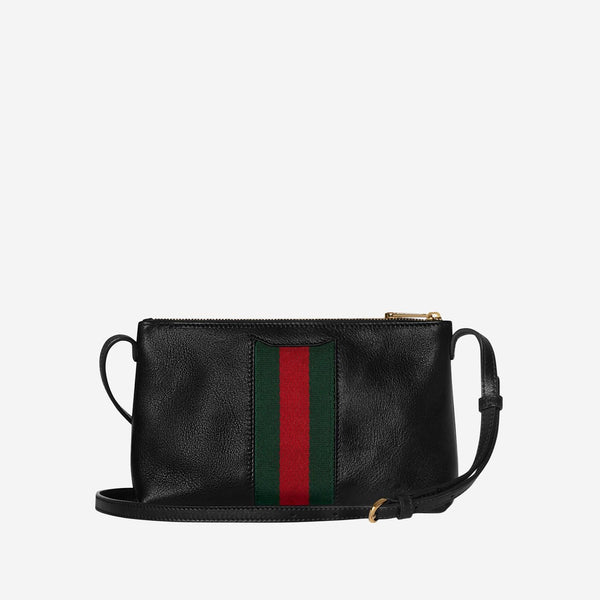 Horsebit Web Mini Bag Black Leather Shoulder