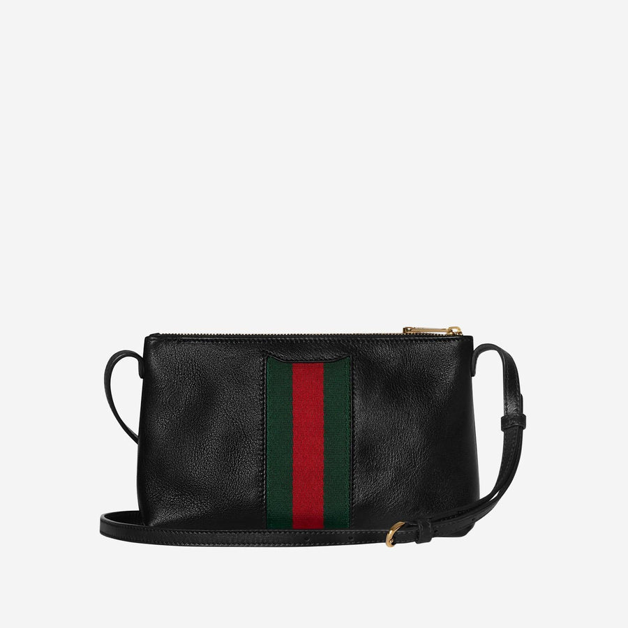Horsebit Web Mini Bag Black Leather Shoulder