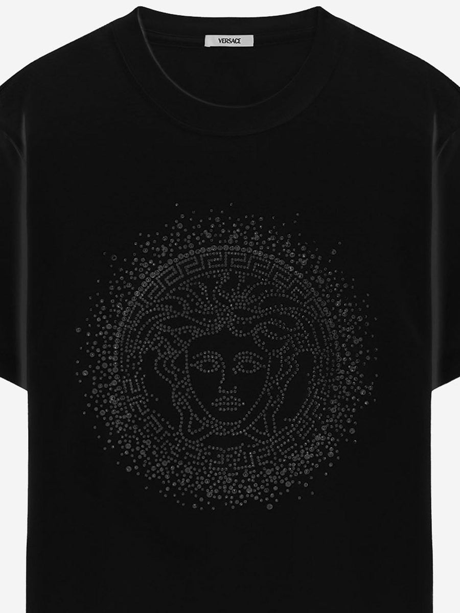 Medusa Cotton T-Shirt Black Outer Fabric: Elastane T-shirts & Jerseys