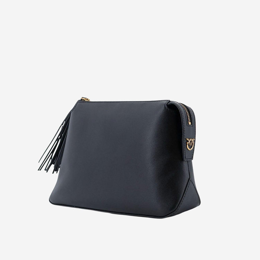 Leather Beauty Case With Logo Black Accessory