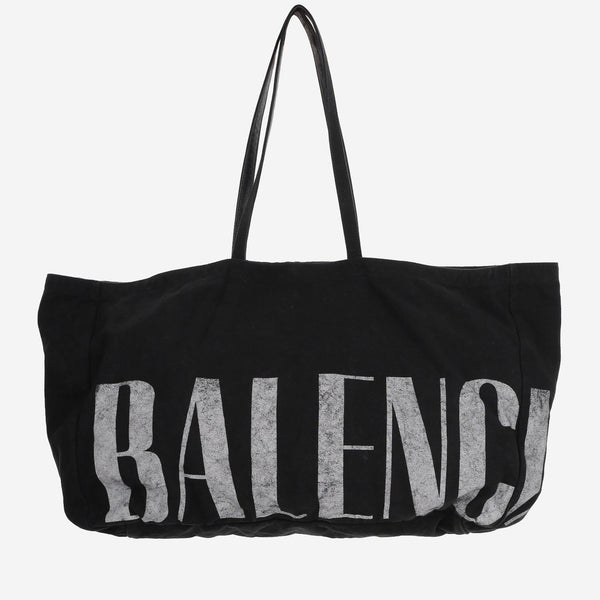 Tote Bag Cotton Blend Black Shoulder