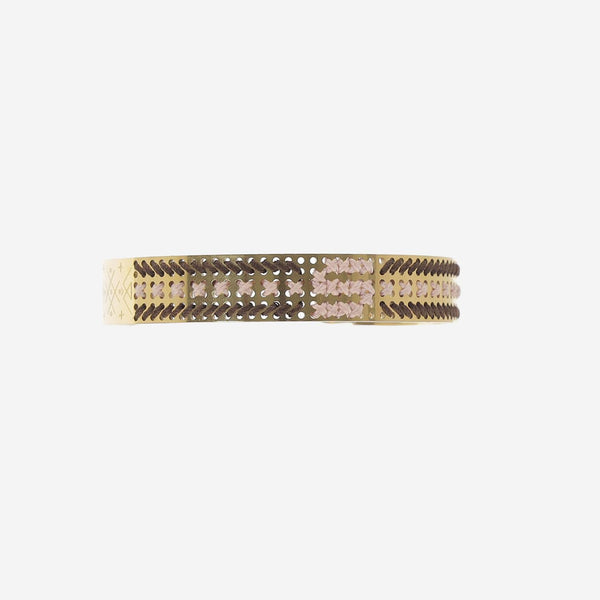 Bracelet With Embroidered Design Multicolour Steel