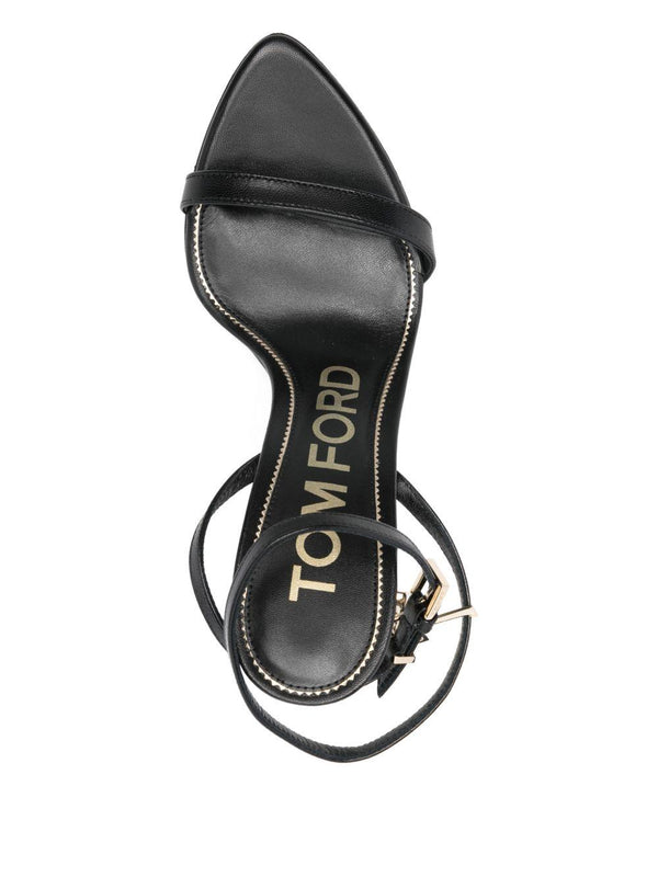 Sandals Padlock Black Leather