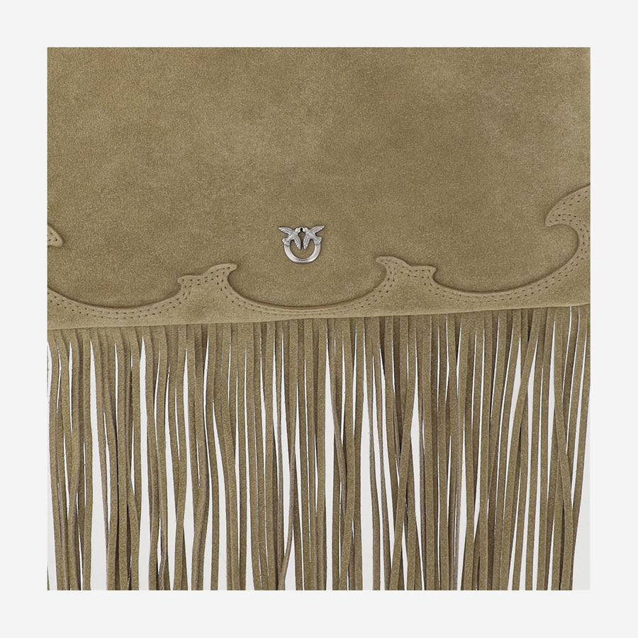 Suede Shopping Bag Beige Leather Tote