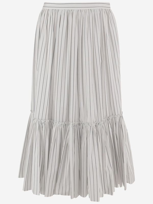 Skirt Striped Cotton White