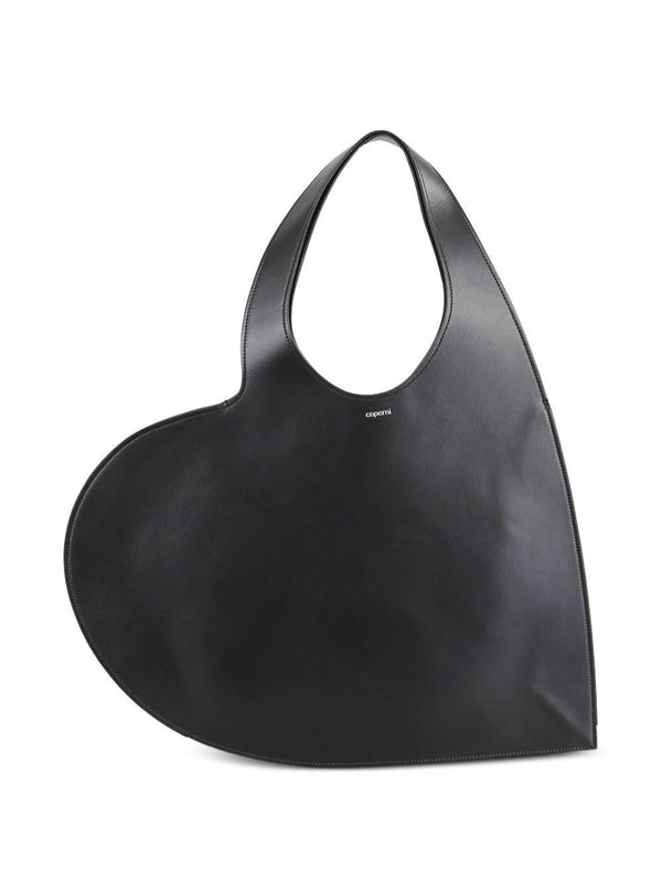 Handbag Double Heart Black Leather Handbags