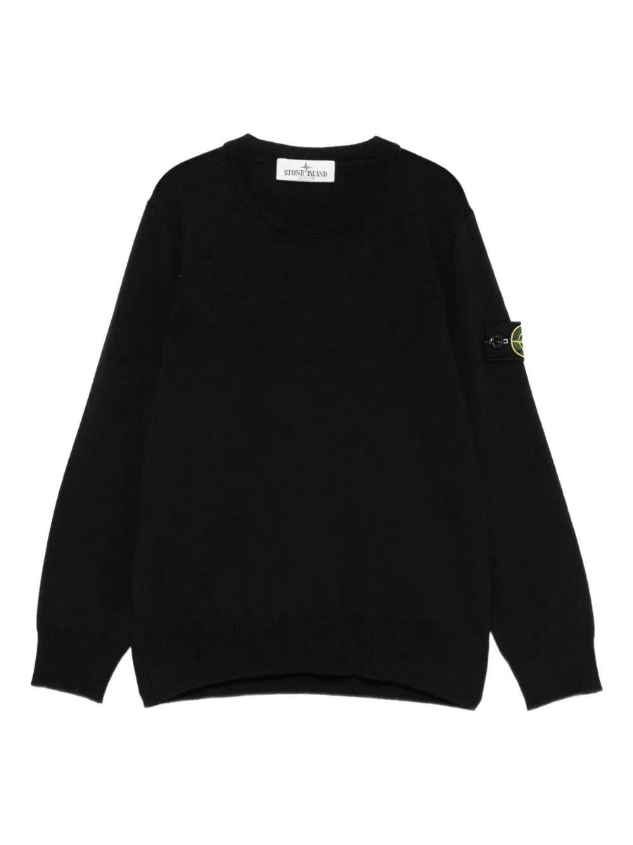 Stone Island Junior Sweater Black Virgin Wool