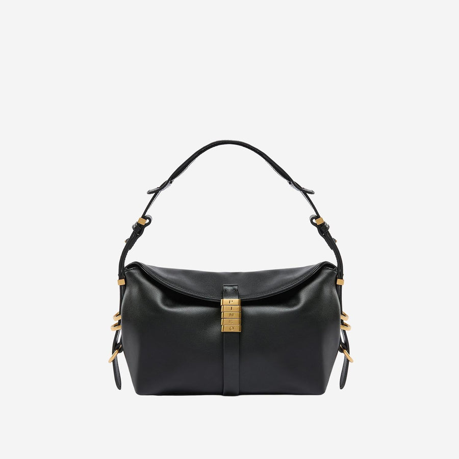 Shoulder Bag Saddle Baguette Black Leather