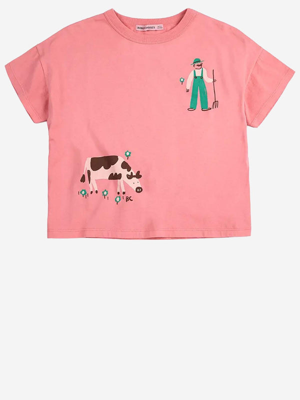 Cotton T-Shirt With Logo Pink Organic T-shirts
