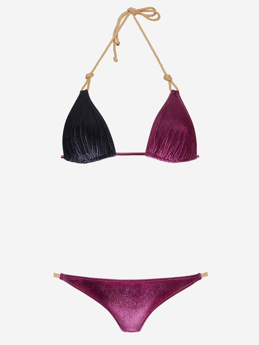 Color-Block Bathing Shirt Black/burgundy Polyamide Swimwear