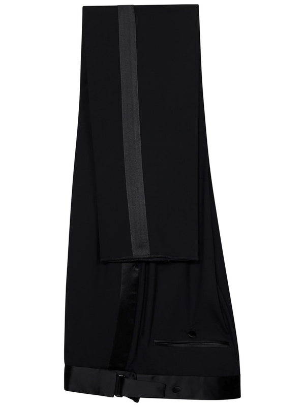 Suit With Satin Peak Lapel - Black Wool; Blazer Lining: Cupro Suits