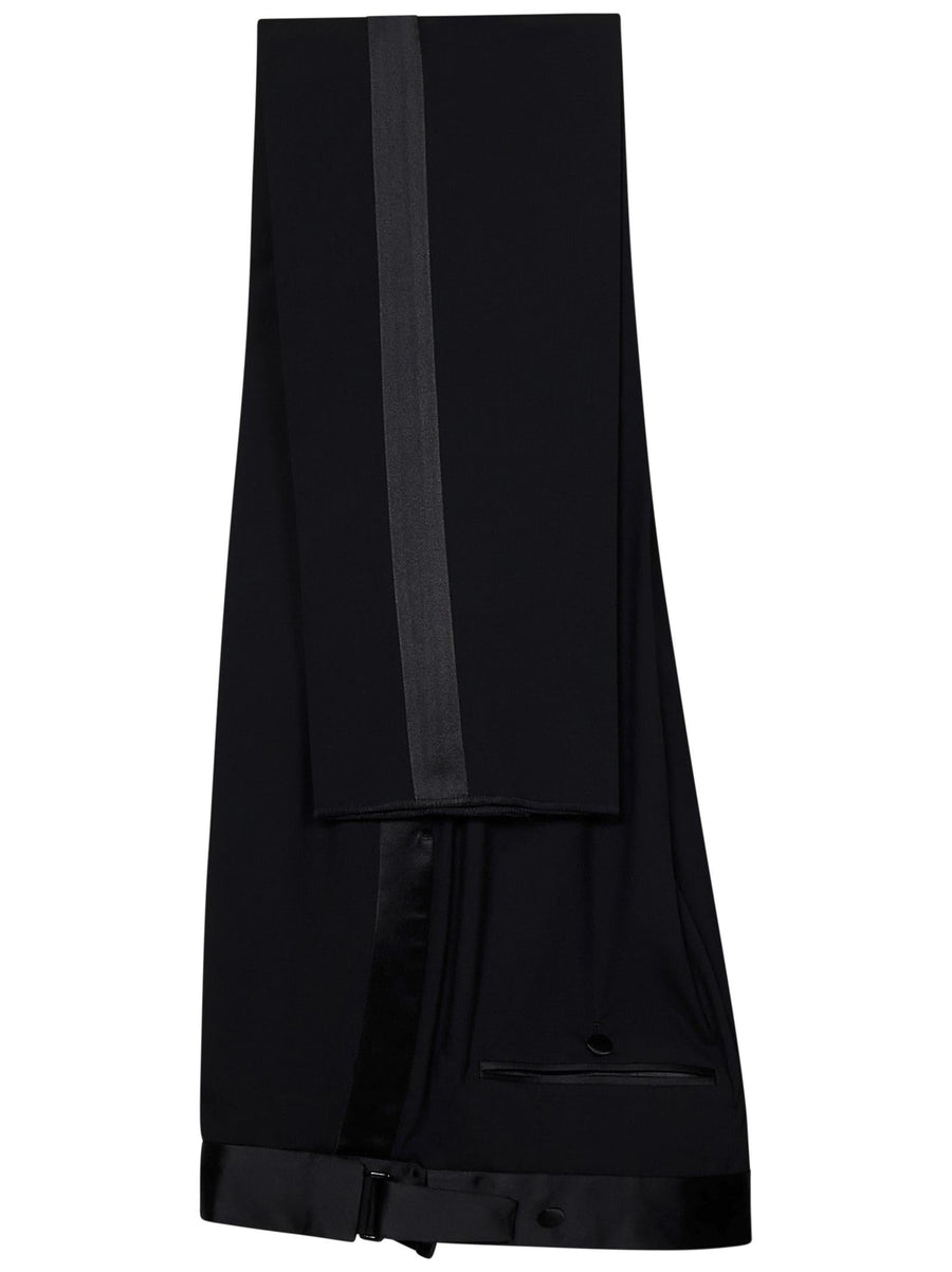 Suit With Satin Peak Lapel - Black Wool; Blazer Lining: Cupro Suits