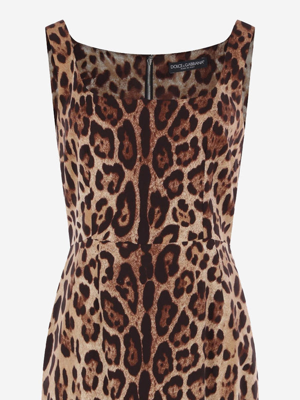 Dress Stretch Silk With Animal Print Multicolour