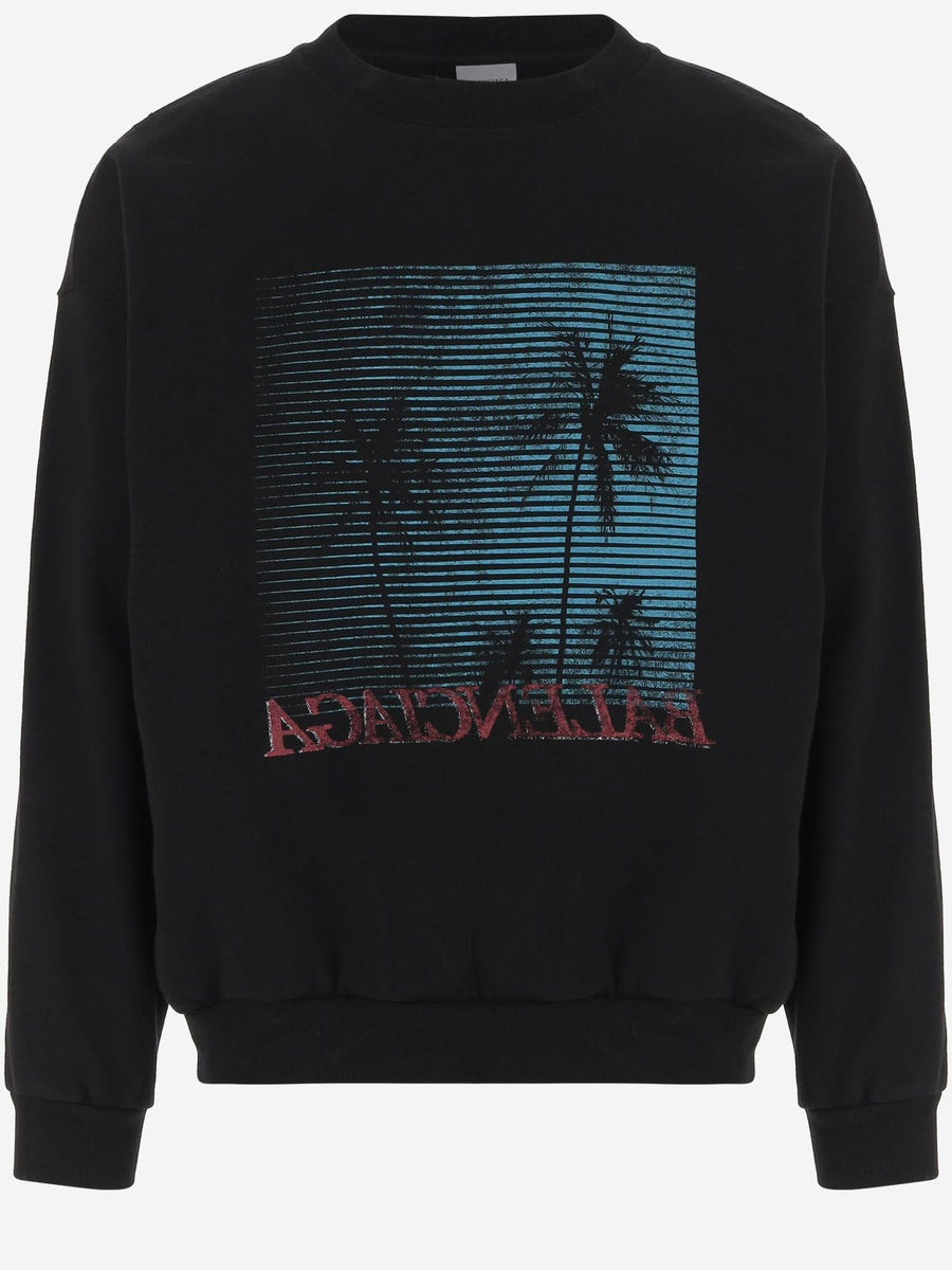 Cotton Sweatshirt With Graphic Print Black Sweatshirts