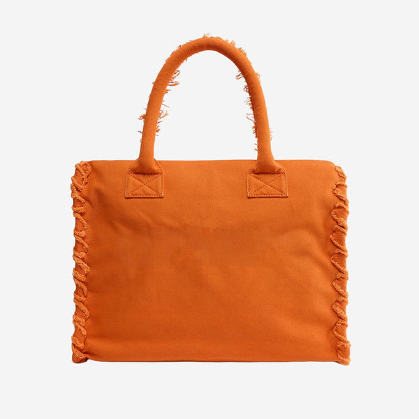 Cotton Shopper Bag Orange Handbags