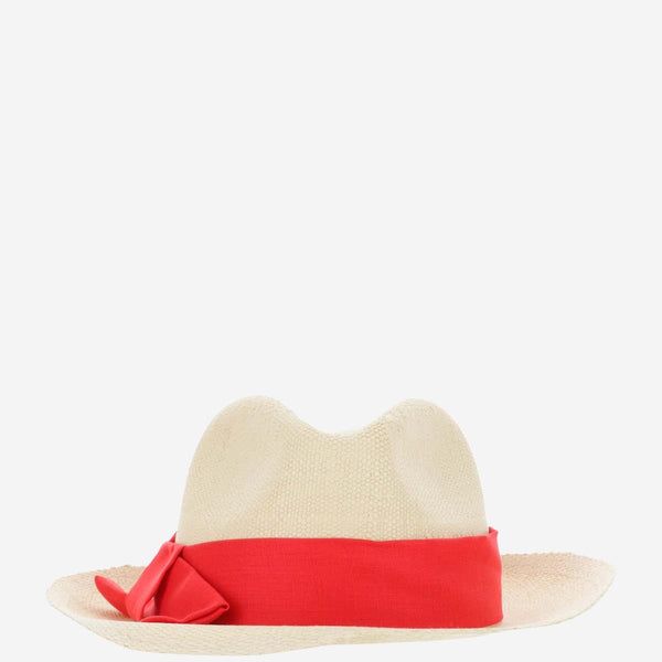 Panama Hat With Band White Raffia