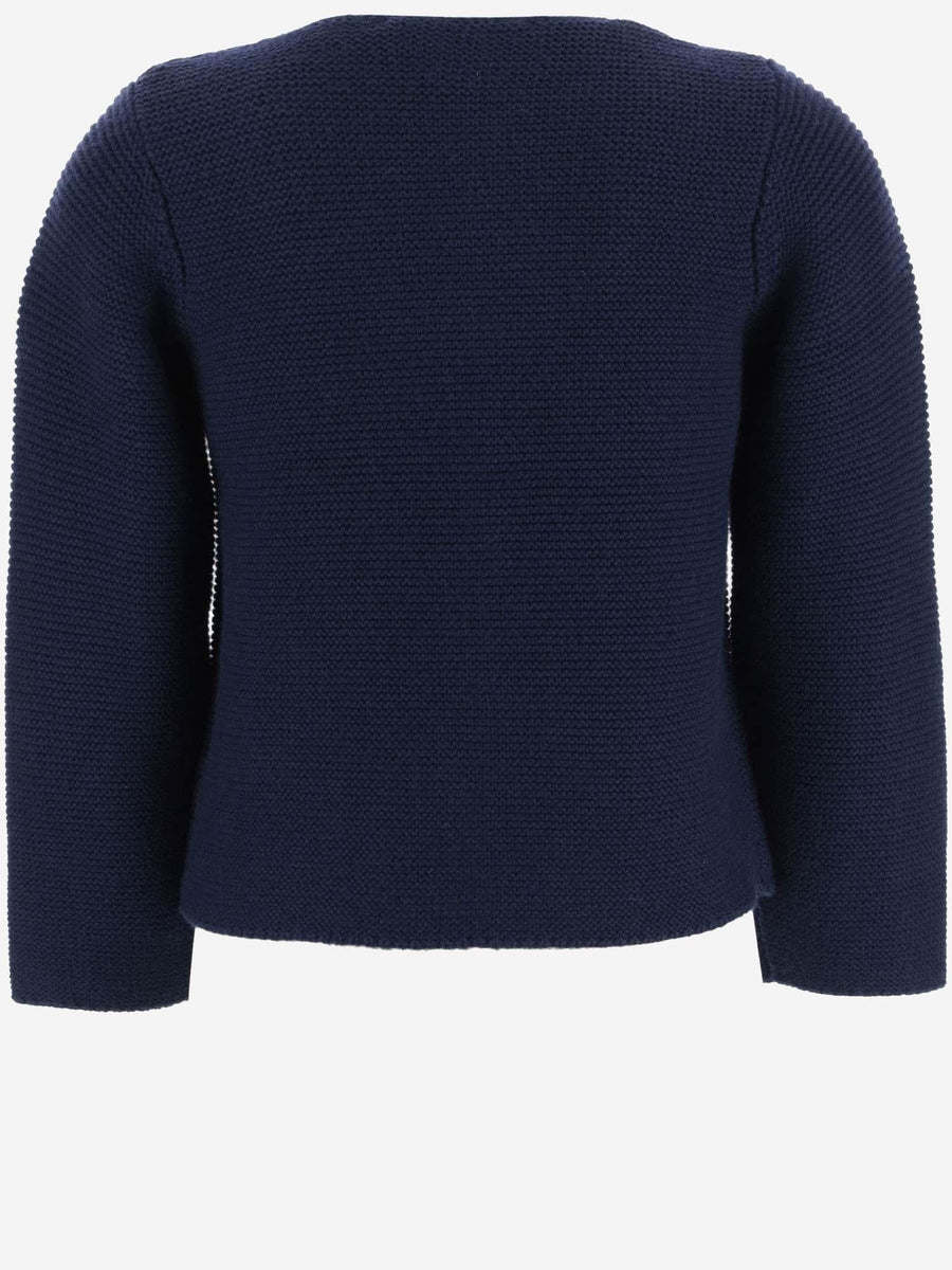 Cardigan Cotton-Wool Blend Navy