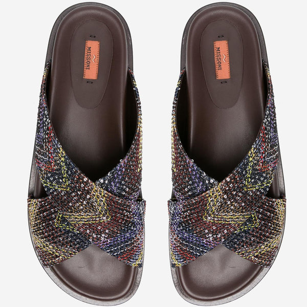 Sandals Crossed Sequin Multicolour Viscose