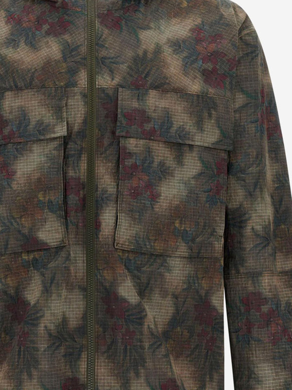 Parka Ripstop Tropical Print Multicolour Jacket