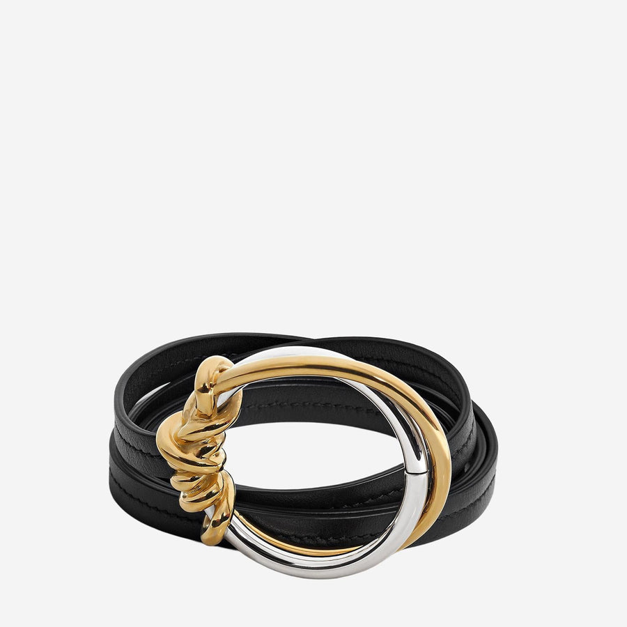Belt Knot Ring Calfskin Black