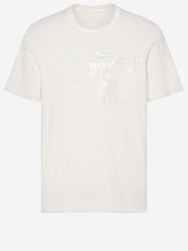 T-Shirt With Adhesive Tape Detail White Cotton T-shirts