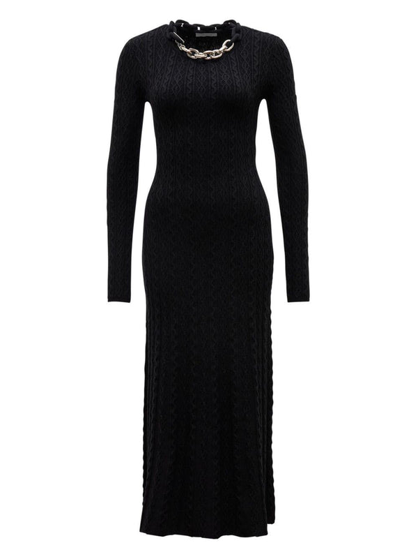 Midi Dress Black Wool