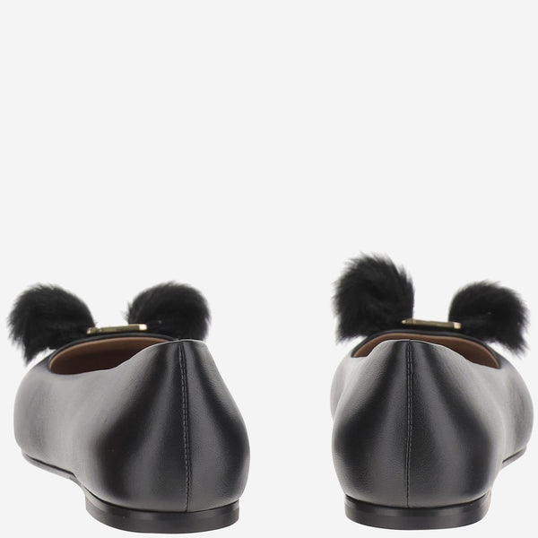 Ballet Flats Leather Black Ballerina Shoes
