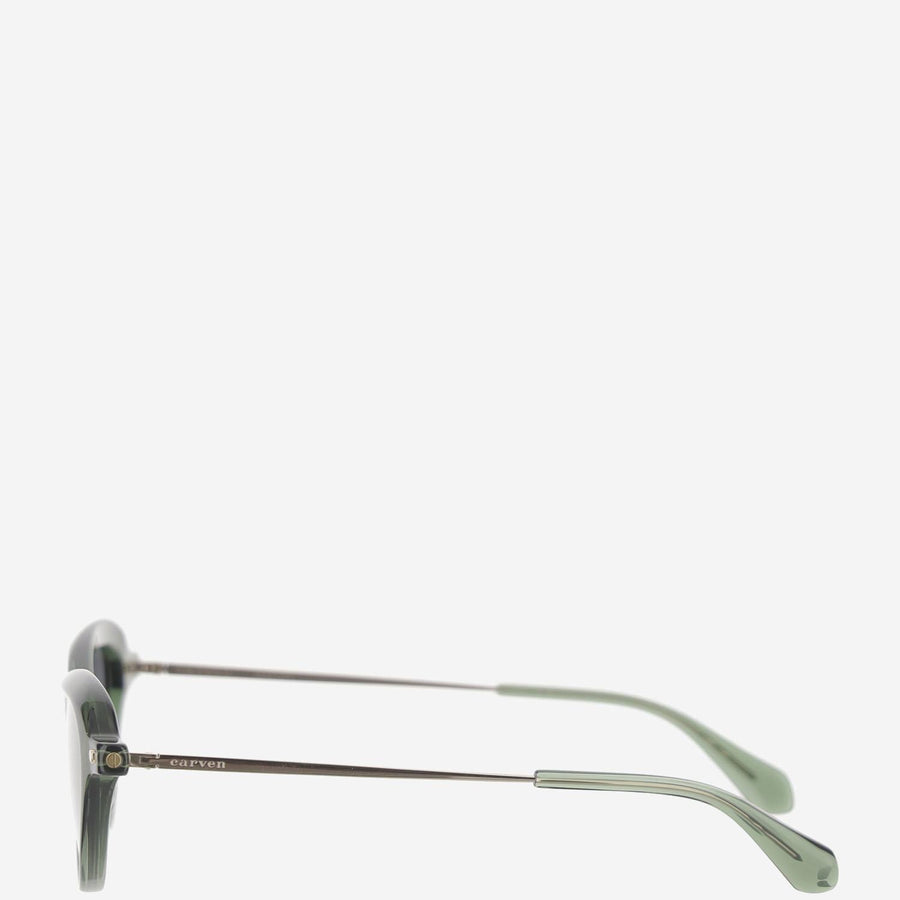 Green Oval Acetate Sunglasses