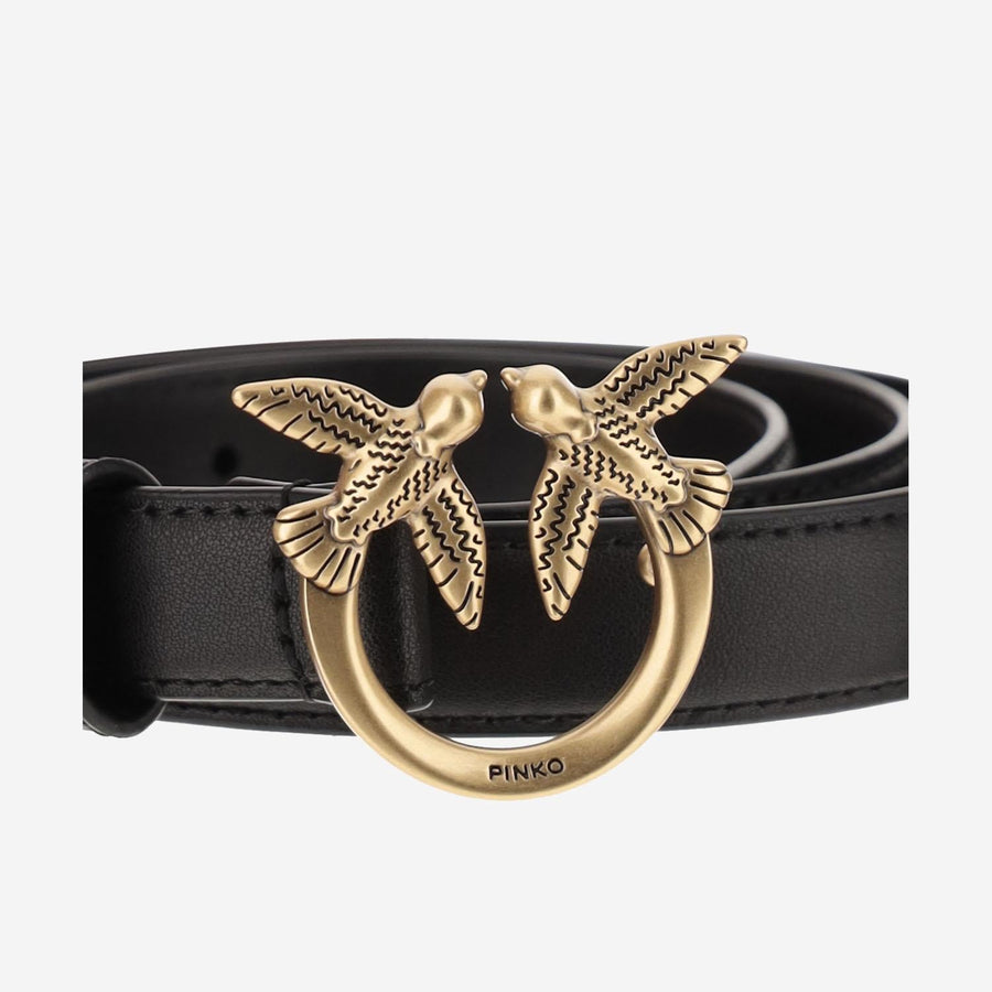 Love Berry Leather Belt Black