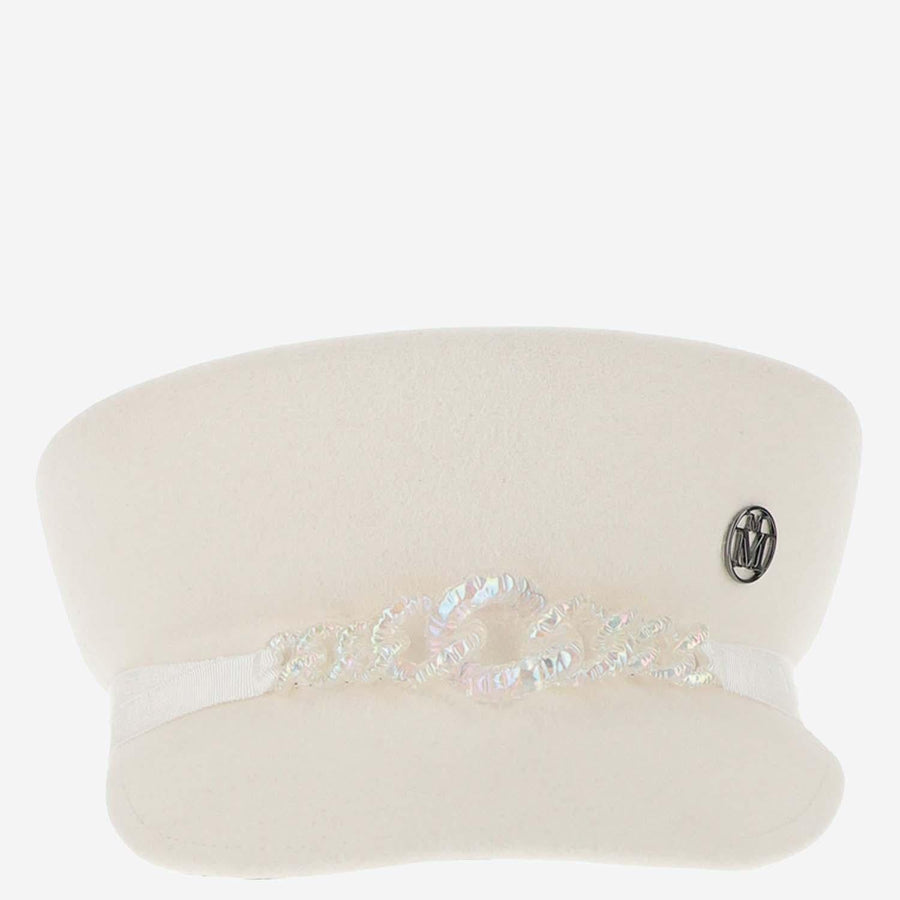 Felt Hat Abby White Rabbit Fur