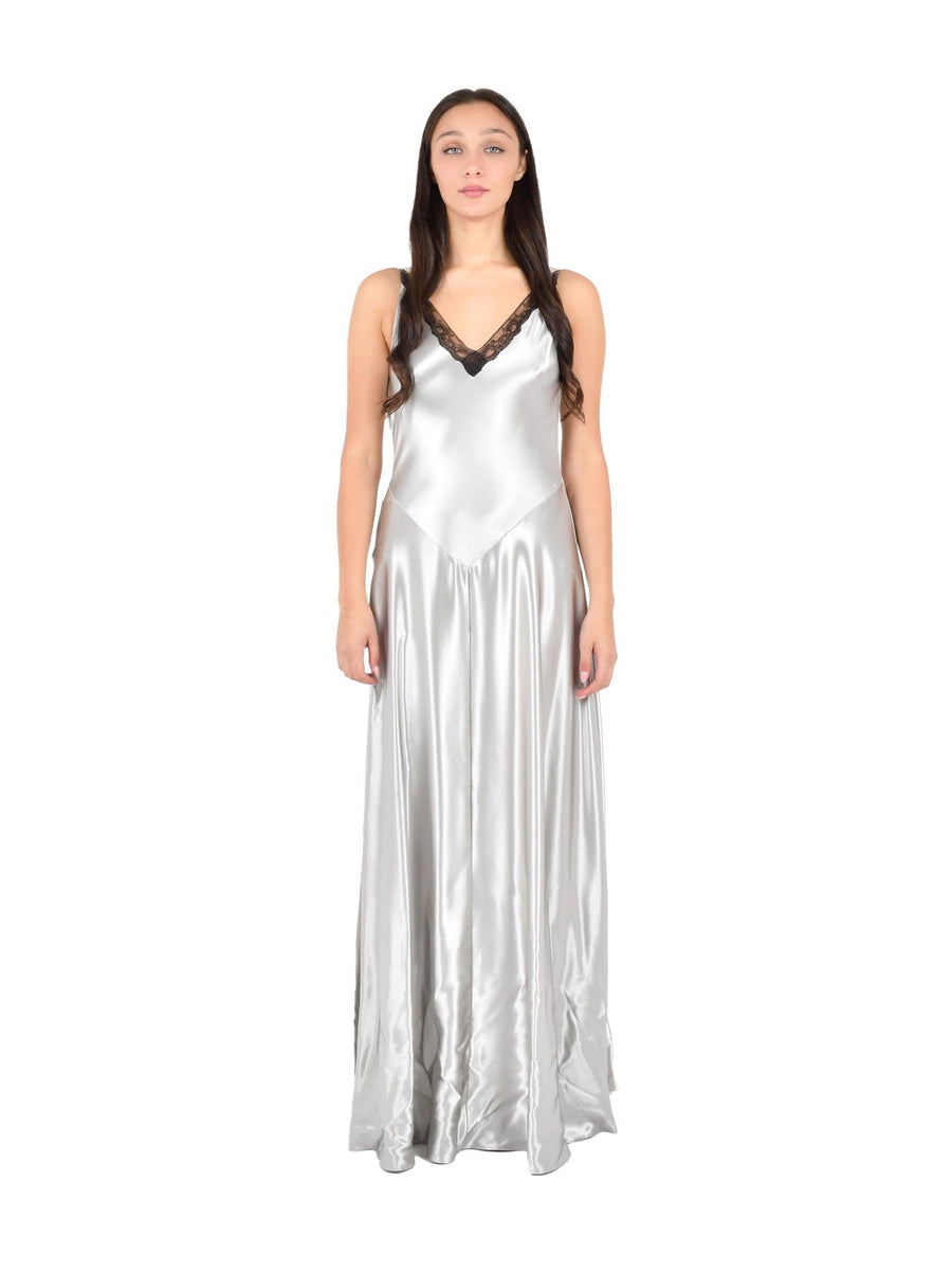 Long Dress Silver Viscose