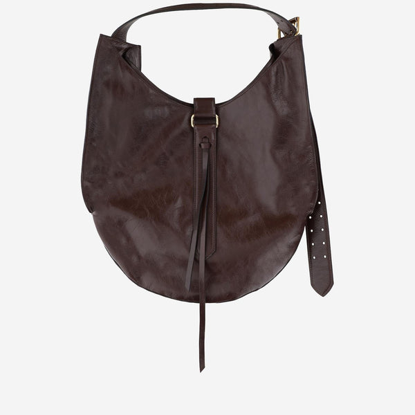 Leather Bag Sunset Brown Hammered Shoulder