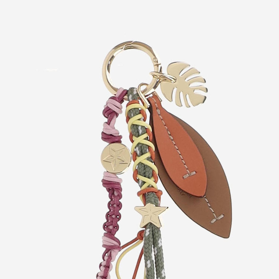 Keyring Leather And Fabric Multicolour Wallets & Purses