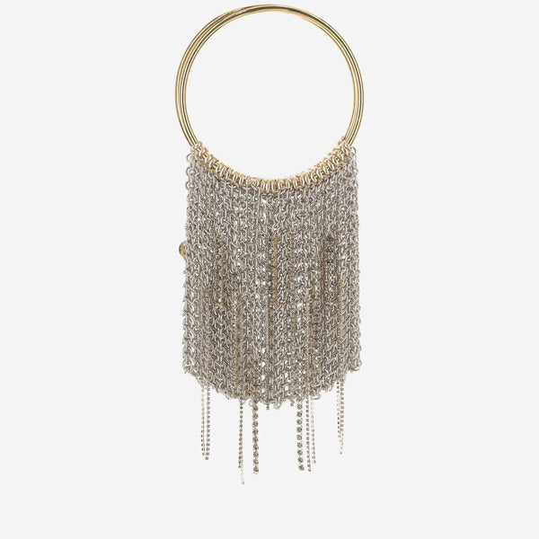 Handbag Lefluff Metal Chain Fringe Silver Handbags